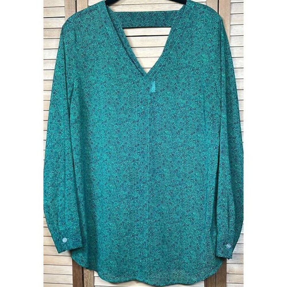 Cabi "Bountiful" Women's V-Neck/Back Blouse SZ M/CHARITY SALE
